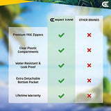 Hanging Travel Toiletry Bag for Men and Women | Makeup Bag | Cosmetic Bag | Bathroom and Shower Organizer Kit | Leak Proof | 2 Sizes - Large (34"x11") & XL Family Size (42"x13")