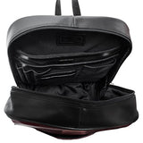 McKlein, L Series, Edison, Top Grain Cowhide Leather, 14" Leather Laptop Slim Backpack, Blk/Red (88136)