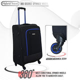 3 Pc Luggage Set Durable Lightweight Soft Case Spinner Suitecase Lug3 Jz787 Black/Dark