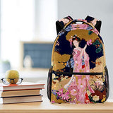 LORVIES Japanese Geisha Girl Backpacks for Traveling Hiking Shopping