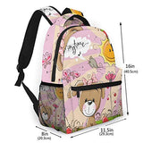 Multi leisure backpack,Cute Cartoon Puppy On The Meadow With Flowers, travel sports School bag for adult youth College Students