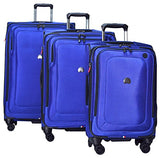 Delsey Luggage Cruise Lite Softside 3 Piece Set (21"/25"/29") Spinner Suitcase (Blue)