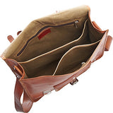 Sharo Leather Bags Leather Messenger And Brief Bag (Brown)