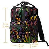 LORVIES Marijuana Cannabis Leaves School Bag for Student Bookbag Teens Travel Backpack Casual Daypack Travel Hiking Camping