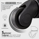 Coolife Luggage 3 Piece Set Suitcase Spinner Softshell lightweight (black+red)