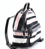 Tommy Hilfiger Women's Julia Dome Backpack Nylon Victory Stripe Black/Pink One Size