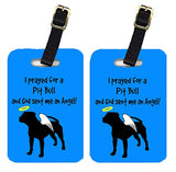 Caroline'S Treasures An1153Bt Pair Of 2 Pit Bull Luggage Tags, Large, Multicolor