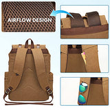 Modoker Mens Canvas Vintage Backpack for Men, Travel Laptop Backpack Fits 17/15.6 Inch Computer & Tablet, Large Bookbag Rucksack Backpack with USB Charging Port, Brown