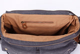 Berchirly Military Canvas Shoulder Messenger Bag Leather Straps for 14.7Inch Laptop