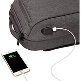 eBags Professional Slim Laptop Backpack with USB Port (Heathered Graphite w/USB)