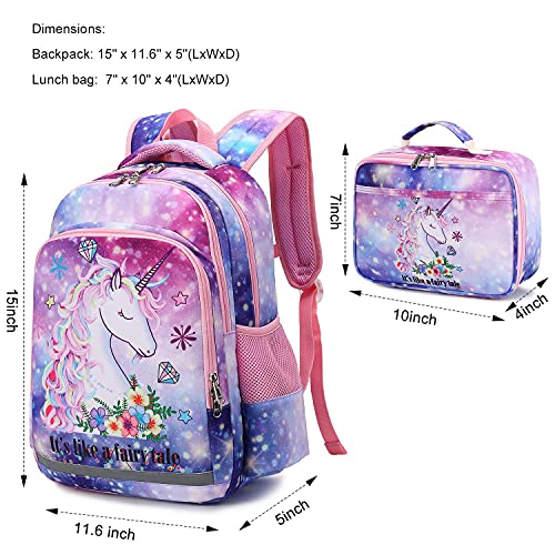 LEDAOU Kids School Backpack with Lunch Box for Boys Girls Bookbag School  Bag Preschool Kindergarten Toddler Backpack …