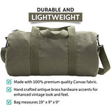 Army Force Gear WWII Military Jeep Invasion Star Duffel Shoulder Bag - Olive & Black, Medium