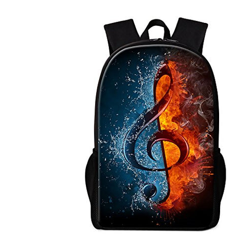 Crazytravel Teens Boys Girls Music Print Back To School Bookbag Backpacks For School