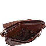 Mancini Leather Goods Messenger Bag with RFID Secure Pocket (Black)