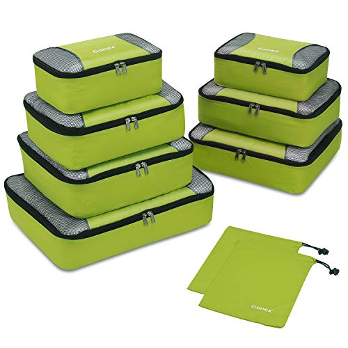 Gonex Rip-Stop Nylon Travel Organizers Packing Bags Light Green