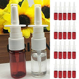 Baoblaze 20pcs 10ml Amber Empty Plastic Nasal Spray Bottles Nose Washing Cleaning Vials for