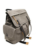 Mancini Leather Goods Large Backpack for 15.6" Laptop (Olive - Brown Trim)