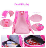 Gazigo Reflective Girls Cute School Backpack PU Leather Kids Bookbag Satchel (Rose Set)