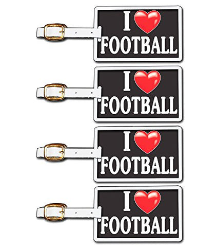 Tag Crazy I Heart Football Four Pack, Black/White/Red, One Size