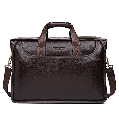 Bostanten Leather Lawyers Briefcase Laptop Messenger Business Bags For Men Brown
