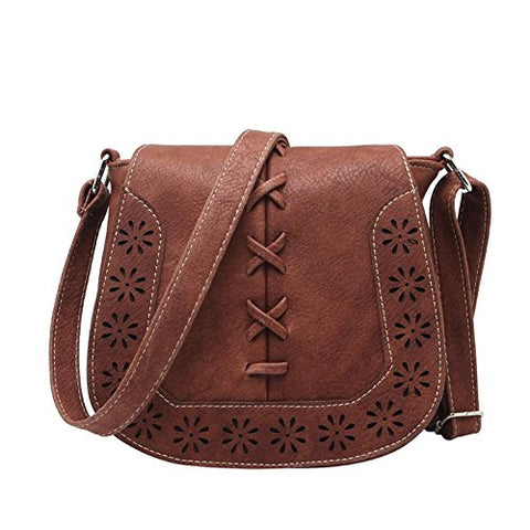 Bibitime Vintage Bohemian Hollow Flower Design Messenger Bag For Women Cross Body Bags For Travel