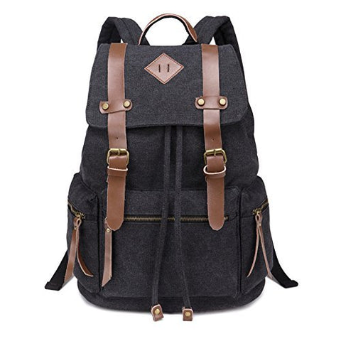 BeautyWill Vintage Canvas Backpack Rucksack Unisex for School Travel Hiking