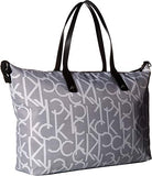 Calvin Klein Athleisure Nylon East/West Tote, White/Black