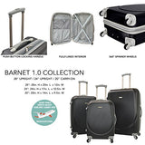 TPRC 3 Piece "Barnet Collection" Hardside Expandable Spinner Luggage Set, Black Color Option