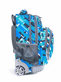 Tilami New Antifouling Design 18 Inch Wheeled Rolling Backpack Luggage and Lunch Bag (Blue)