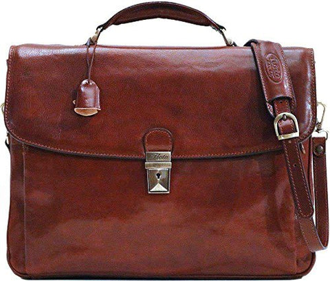 Floto Firenze Laptop Briefcase (Vecchio Brown)
