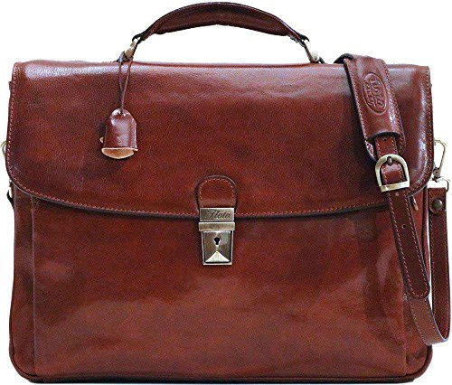 Floto Firenze Laptop Briefcase (Vecchio Brown)