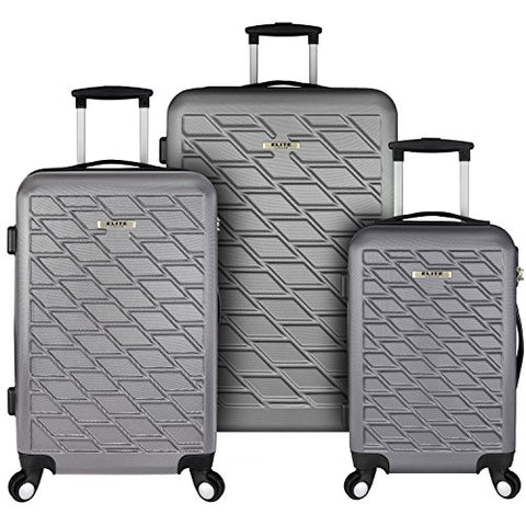 Elite Luggage Ocean 3-Piece Lightweight Luggage Set, Grey