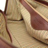 Tuscany Leather Tl Voyager Travel Leather Duffle Bag - Small Size Red Leather Travel Bags