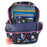 Girl's 6 in 1 Backpack Set Including A Backpack, Lunch Bag, Pencil Case,Water Bottle, Pom Pom Keychain, And Clip (Unicorn)