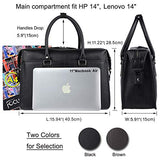 Banuce Men Black Genuine Leather Briefcase Business Travel Tote Shoulder Messenger Bag