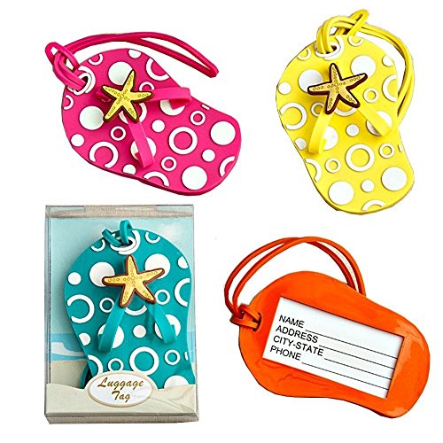 Colorful Unique Flip Flop Luggage Tags (Set Of 4 In Blue, Yellow, Pink And Orange)