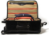 Floto Venezia Trolley, 21" Leather Rolling Carry On In Black