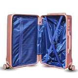 ZM Luggage Sets Hardside Spinner Suitcase PC ABS Built-in Anti-Theft Lock 22in 26in (Rose Gold)