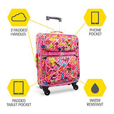 Bixbee Kids Luggage, Kids Luggage with Wheels for Girls & Boys with Telescoping Pullout Handle, Strap and Pockets- Lightweight Kids Suitcase & Carry On Bag for Airport, Travel, Overnight in Pink