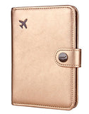 Zoppen Rfid Blocking Travel Passport Holder Cover Slim Id Card Case (#26 Rose Gold)