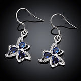 Acxico elegant Shamrock or 3-Leaf Clover Heart Celtic Knot with blue zircon Sterling Silver Hook