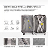 Luggage 2 Piece set Expandable Spinner Hardshell 20inch & 24inch, Silver