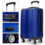 GHP 20" 24" 28" Navy Blue ABS Hard Shell Travel Suitcase Trolleys with TSA Lock