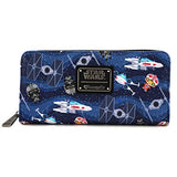 Loungefly Star Wars Chibi Ships Mini Backpack and Wallet Set (Multi)