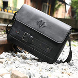 Babama Men Leather Messenger Bag Crossbody Shoulder Purse Briefcases Laptop Satchel Black