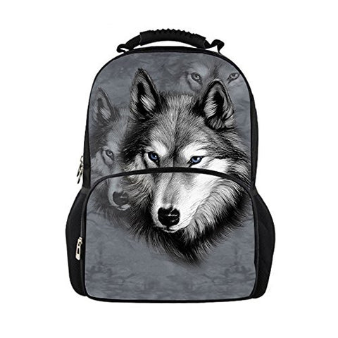 Bigcardesigns Cool Animal Wolf Satchel Backpack Children