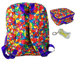 Jelly Beans Large Backpack, Lunch Tote & Keychain Multi-Pack Book Bag, Lunchbox