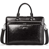 BOSTANTEN Leather Briefcase Shoulder 15.6"Laptop Business Vintage Slim Messenger Bags for Men &