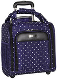 Kenneth Cole Reaction Dot Matrix 14" 600D Polka Dot Polyester 2-Wheel Underseater Carry-On, Navy