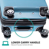Villago Hardshell Carry On USB port Polycarbonate 8 Wheel Spinner with Slash Proof Zipper TSA Lock and Expandable Zipper (22x14x9) (AQUA) / Maleta De Viaje De Polycorbonato Con USB Y Candado